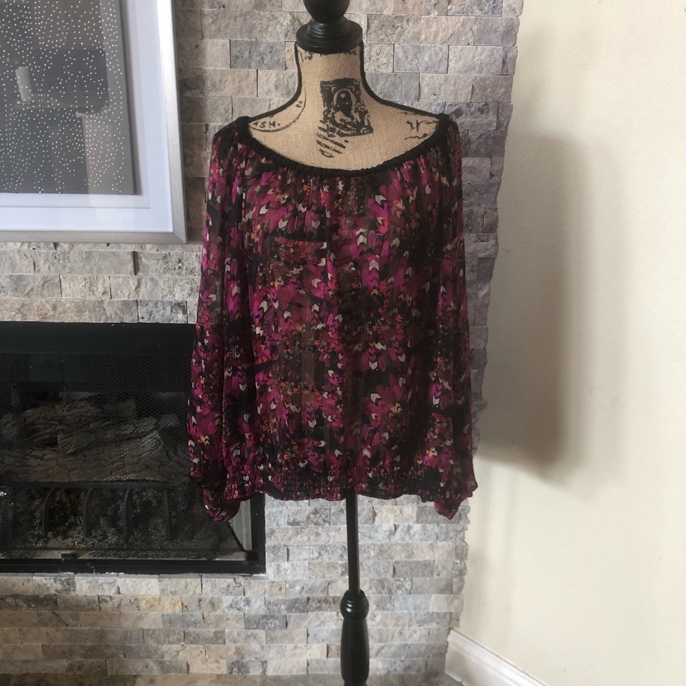 Magenta & black Lane Bryant blouse